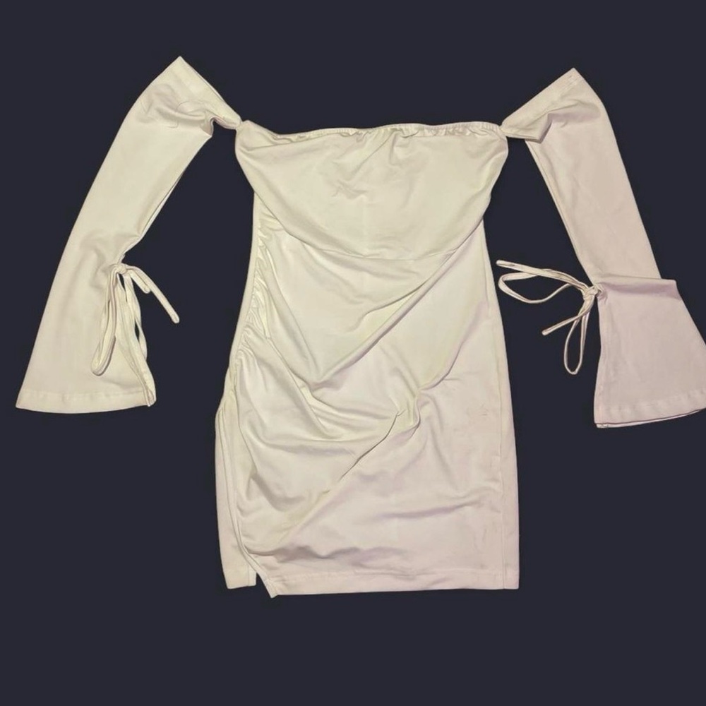 Off-Shoulder White Mini Dress